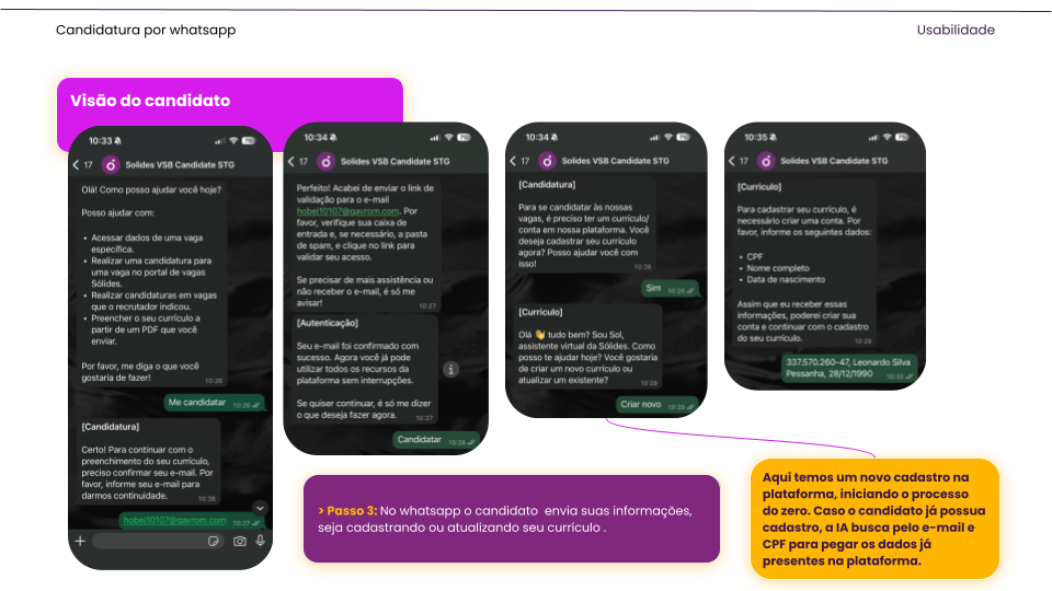 Etapa 2 - Preenchimento de Dados e Histórico